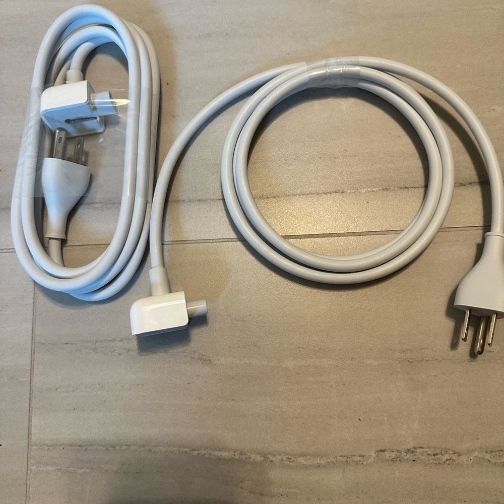 Apple white replacement power adaptor extension cable wall cord.